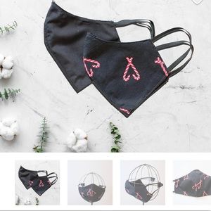 Candy Cane Heart Face Mask